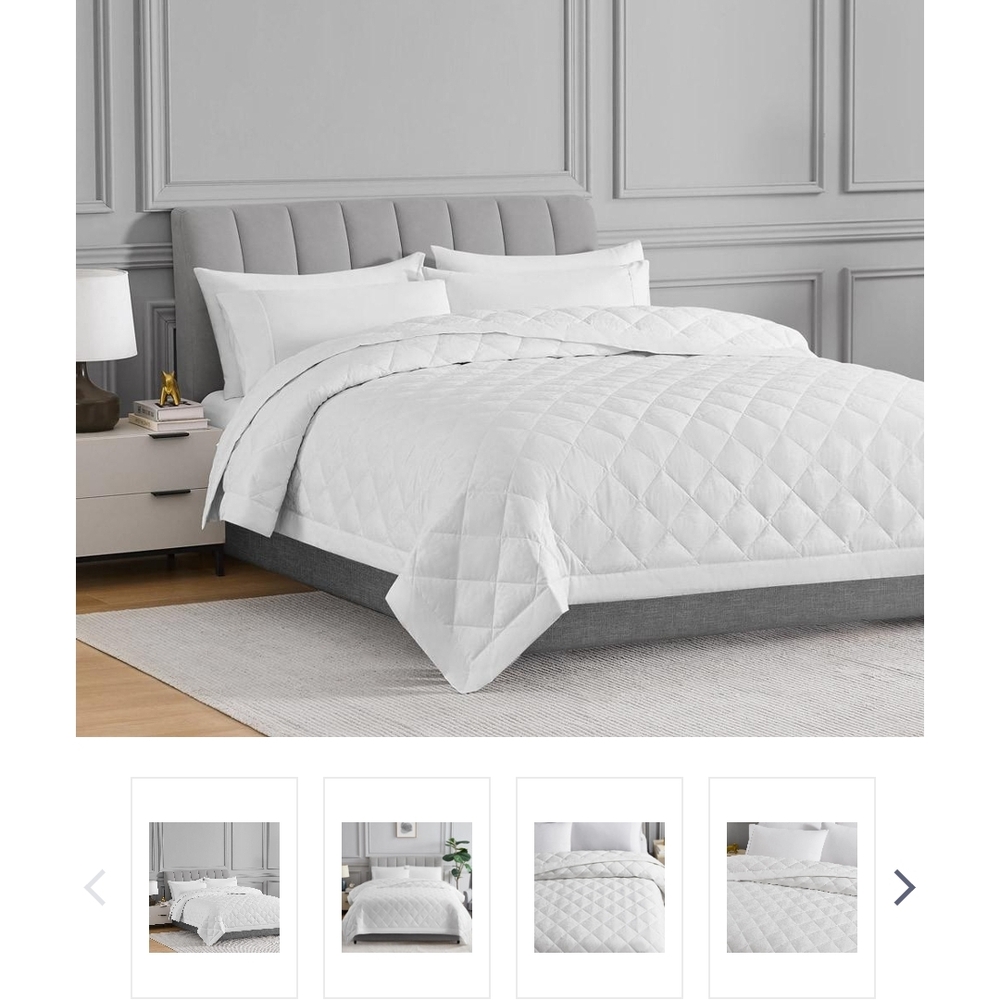 Elegant White Quilted Bedding Set